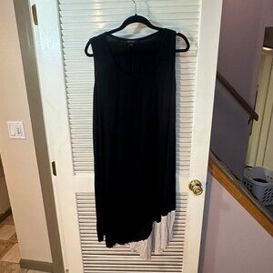 Karen Kane Colorblock Asymmetric Hem Tank Dress – Black & White – Size 2X